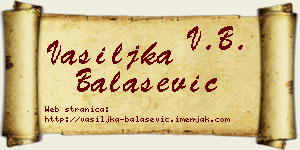 Vasiljka Balašević vizit kartica